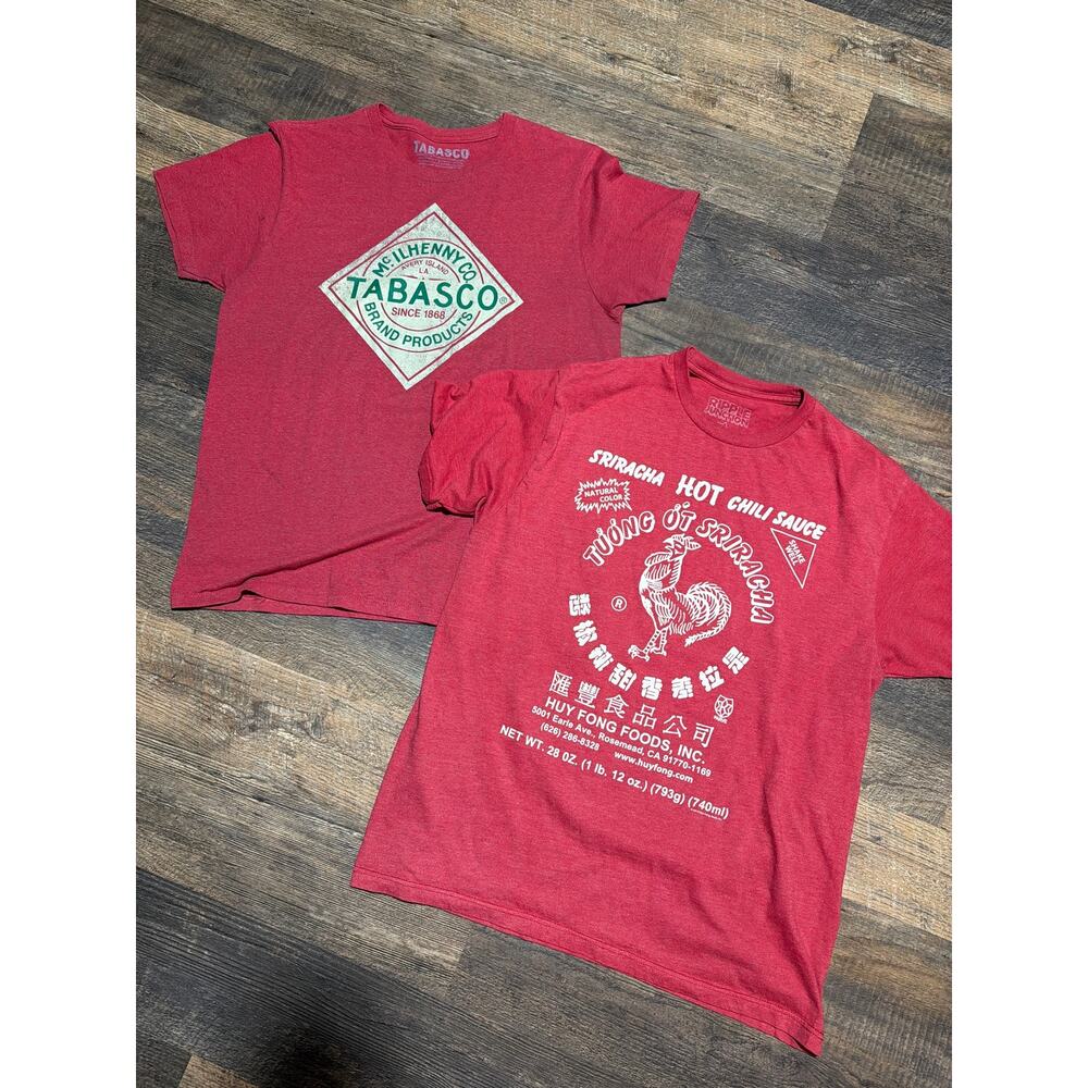 Lot of 2 Hot Sauce Tees Size M & L